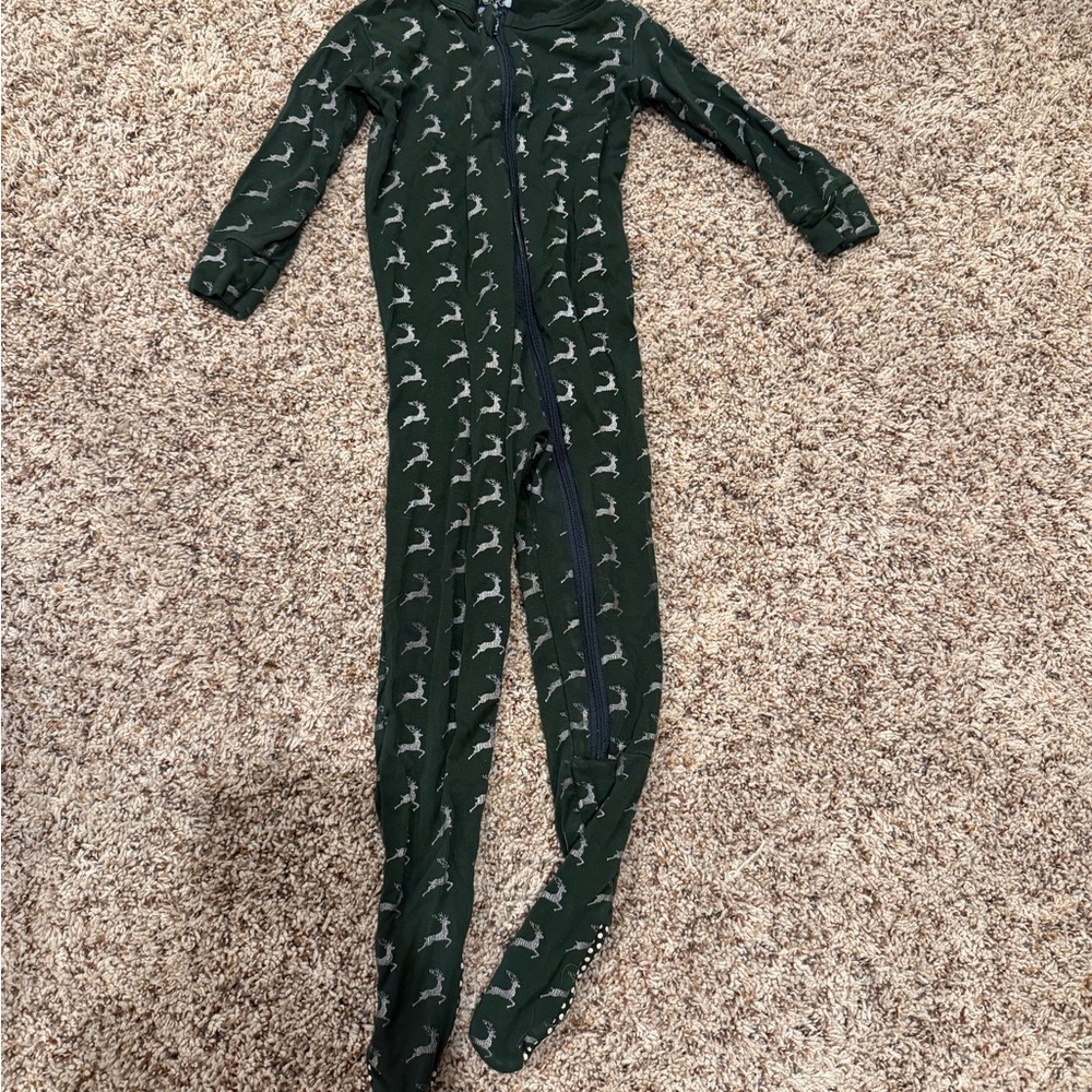 Green Kids One Piece with Animal Print
